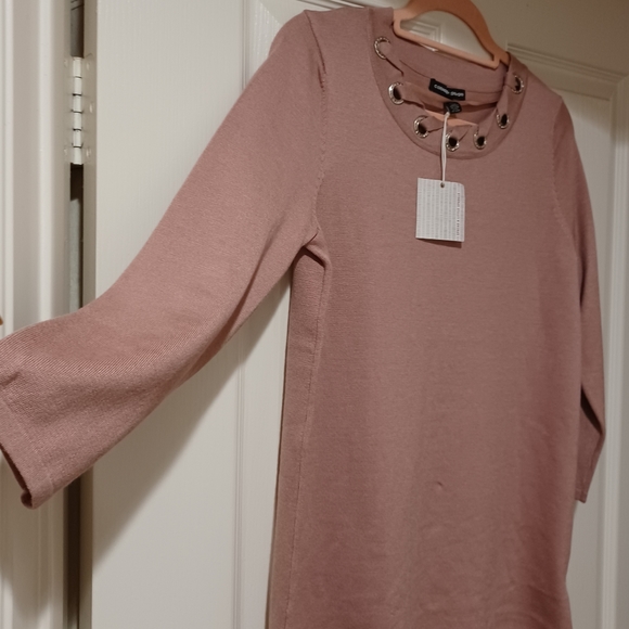 CABLE & GAUGE RAYON PINK MAUVE TOP RHINESTONES ACC - Picture 4 of 10